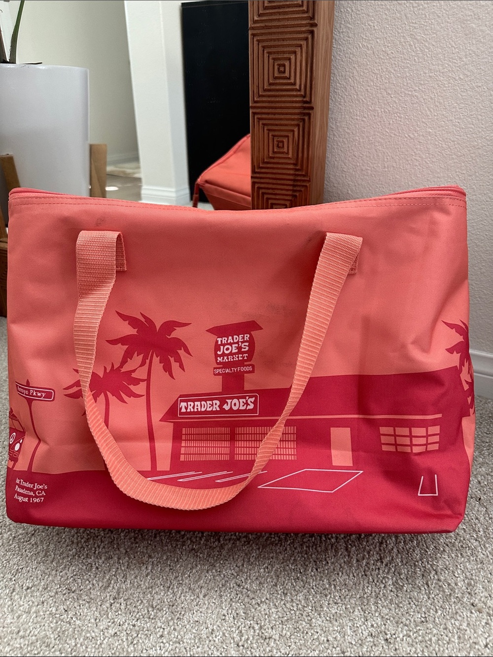 Trader Joe's Coral Red Reusable Grocery Tote
